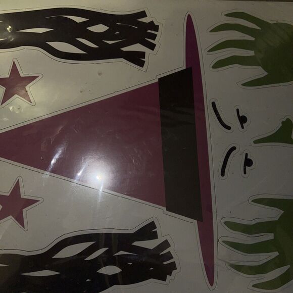 Happy Halloween Refrigerator Magnets Witch Hat Broom Hands Bat Shoes Belt Stars - Picture 4 of 10